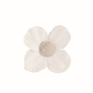 Fiore in tessuto bianco idea decorazione bomboniera set 12 pz art 27593