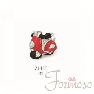 Bomboniera Decorazione Moto scooter in resina rosso e argento laurea 3,1 Cm art 71425