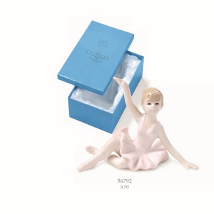 Ballerina seduta ceramica Smaltata Figure h 9 cm bomboniera art 56792