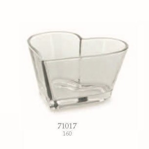 Coppetta vetro trasparente a cuore regalo bomboniera 160 mm art 71017