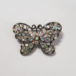Spilla Farfalla con brillantini bomboniera decorazione bomboniera 4 cm art 55870
