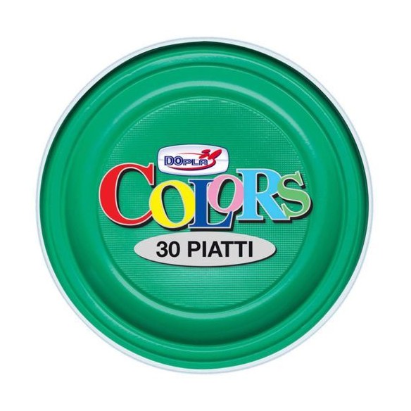 Piatti verdi in plastica Promessa Compleanno 22 cm confezione 30 pz Art 01498