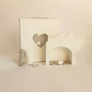 Bomboniera Set porta chiavi forma Sposi in resina wedding art 08523