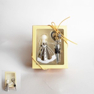 Bomboniera Tappo Bottiglia e Grattugia metallo con scatola wedding art 12280