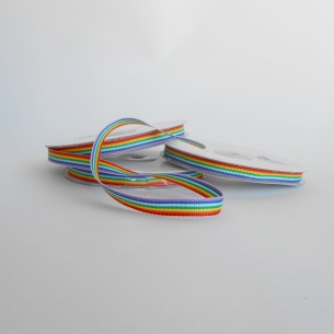 Rotolo Nastro tessuto multicolore arcobaleno cm 1 x 25 mt wedding art DN001