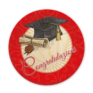 Piatti Laurea Festa Dottore Dottoressa cm 18 per torta dolci 10 pz Art. 66089