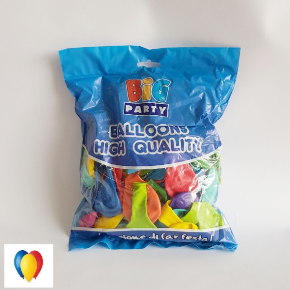 Palloncini Tondo medium lattice atossici multicolore pastello 10" conf 100pz 72460