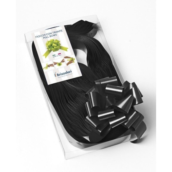 Coccarda fiocco auto tirante 31 mm per matrimonio auto casa sposi Nero 30 pz - art 2100.18