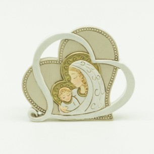 bomboniera Icona Cuore in resina Beige Bianca Maternità 8 cm art 049199