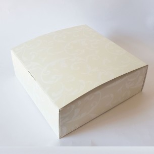 Scatola bomboniera o porta Dolci Damascato Avorio 29x29xh10 cm art 35960