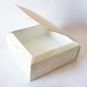 Scatola bomboniera o porta Dolci Damascato Avorio 29x29xh10 cm art 35960 2