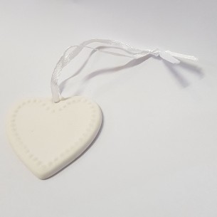 Ciondolo Cuore ceramica grezza idea decorazione bomboniera set 12 pz art 71438