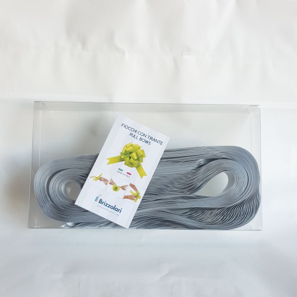 Coccarda fiocco auto tirante 31 mm per matrimonio auto casa sposi Argento  30 pz - art 2100.04