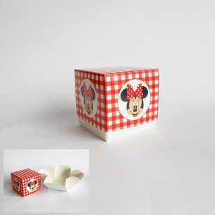 Bomboniera Scatola cubo Confetti inserto Minnie Disney rosso set 20 pz art 68025