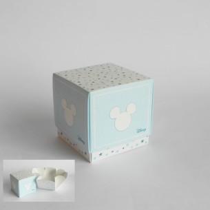 Bomboniera Scatola cubo Confetti Topolino Disney Celeste set 20 pz art 68047