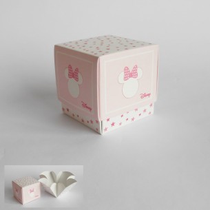 Bomboniera Scatola cubo Confetti Minnie Disney Rosa 7 x 7 x h 7 Cm set 20 pz art 68066
