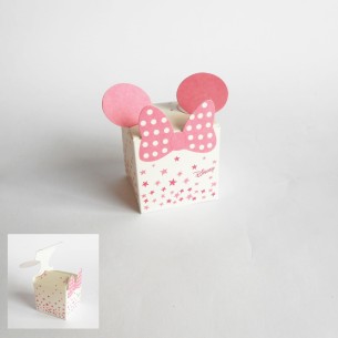 Bomboniera Scatola cubo Confetti Minnie Disney Rosa 5 x 5 x h 5 Cm set 17 pz art 68063
