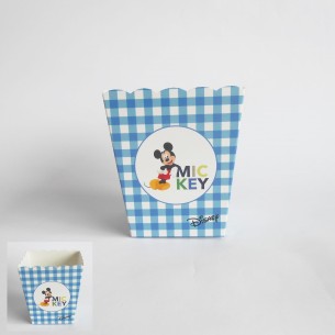 Scatola per confetti o dolci Topolino Disney Celeste  7 x 7 x h 11 cm set 20 pz art 68038