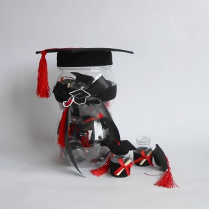 Bomboniera Maxi contenitore Nero idea Laurea Porta Confetti 12 pezzi h 26 cm Art SC433