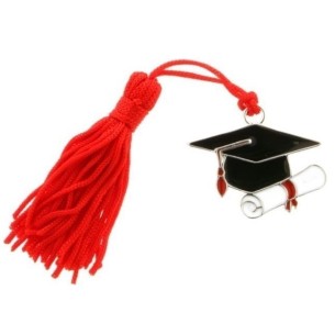 Bomboniera decorazione Ciondolo cappello laurea Nero metallo 4 cm Confezione 12 pz art 12028