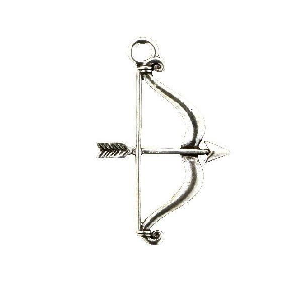 Bomboniera decorazione Ciondolo Arco Cupido  Argento metallo 12pz art 12022