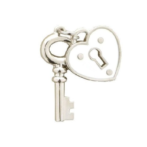 Bomboniera decorazione Ciondolo Lucchetto cuore e chiave Argento 12pz art 12021