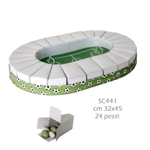 Bomboniera Torta campo da calcio stadio con 24 fette per confetti art SC441