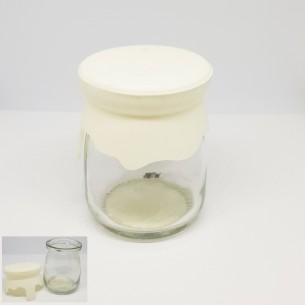 Bomboniera Barattolo vetro con tappo silicone Bianco tondo set 12 pz art 28381