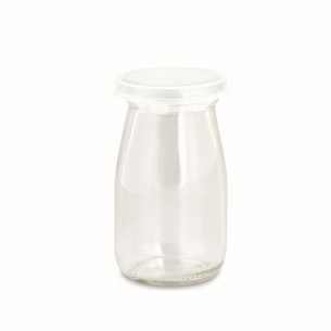 Bomboniera Bottiglia vetro con tappo silicone trasparente tondo set 12 pz art 28384