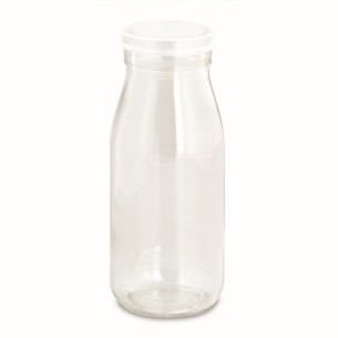 Bomboniera Bottiglia vetro con tappo silicone trasparente tondo set 12 pz art 28385