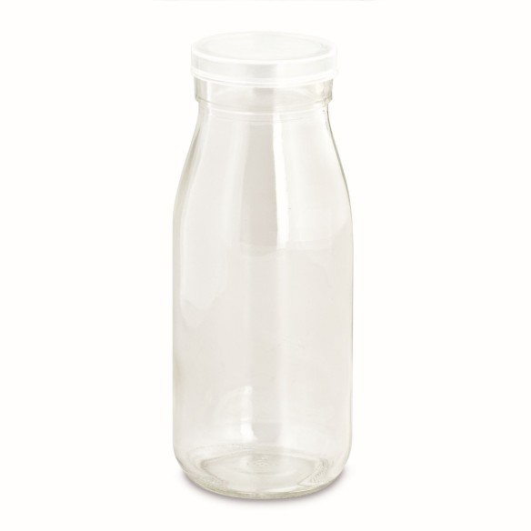 Bomboniera Bottiglia vetro con tappo silicone trasparente tondo set 12 pz art 28385