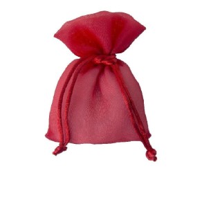 Bomboniera Sacchetto porta confetti in organza Rosso set 10 pz art C1960
