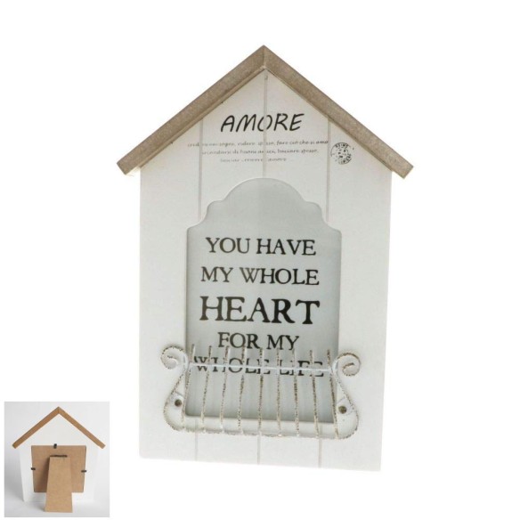 Bomboniera Porta Foto in legno Casetta Bianca Shabby Chic  Art 08598