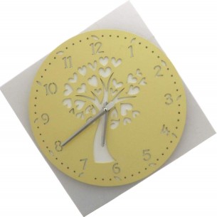 Bomboniera decorazione orologio tondo albero della vita color crema  Art LL633