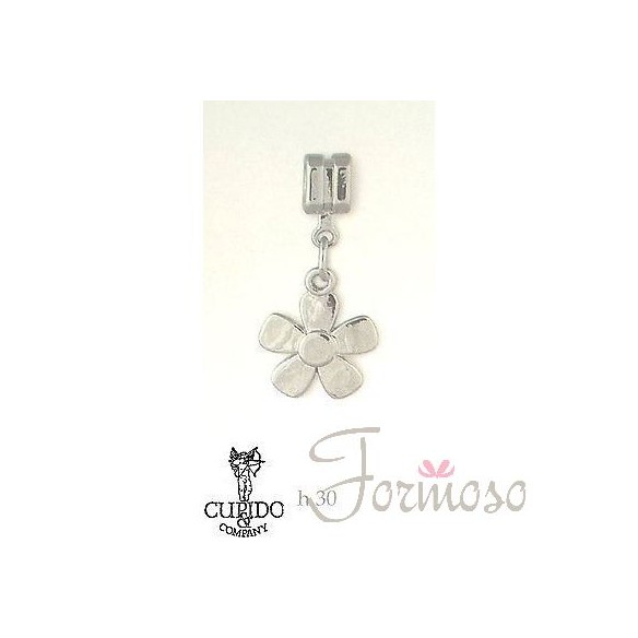 Pendente fiore charm metallo bomboniera o decorazione 30 mm set 12 pz art 57799