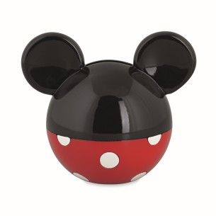 Bomboniera Salvadanaio Testa Topolino Mickey Mouse Disney Resina Rosso Nero con Scatola Art 69515