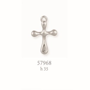 Croce plastica colore argento decorazione bomboniera h 3,5 cm set 50 pz art 57968