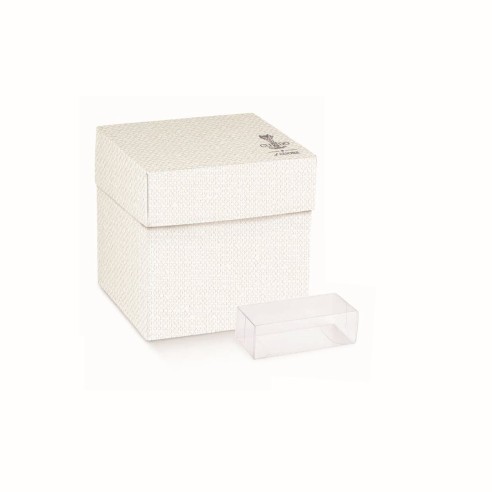 Bomboniera Segnaposto Orsetto Celeste in ceramica smaltata bianca h 12,5 cm art 159