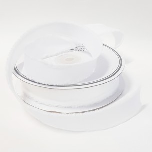 Nastro in Tessuto sfrangiato colore Bianco in bobina rotolo da 16 mm x 25 mt Wedding art 28540