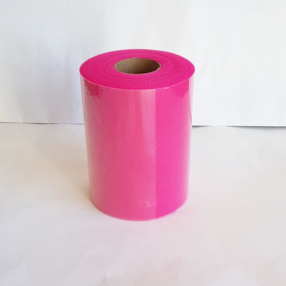 Bobina 12,5 cm 100 mt rotolo tulle decorazioni bomboniere colore Fuxia art TEX002Fuxia