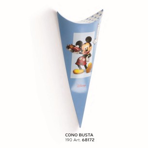 Bomboniera Scatola Confetti tipo cono busta Topolino Mikey mouse GO Disney Celeste h19 cm set 10 pz art 68172