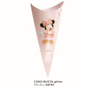 Bomboniera Scatola Confetti tipo cono busta Minnie Ballerina Disney Rosa h19 cm set 10 pz art 68192
