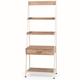 Mobiletto Scaffale in Legno e telaio in metallo Bianco idea Decorazione Wedding Matrimonio Art 28623