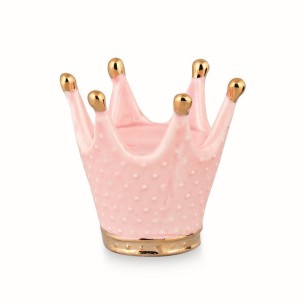 Bomboniera segnaposto Corona Principessa in ceramica Smaltata rosa Set 6 pz Art 28675