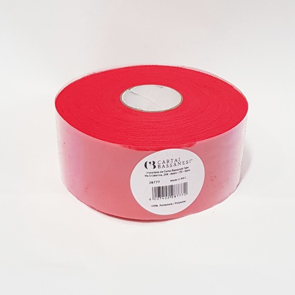 Bobina 5 cm per 100 mt rotolo tulle decorazioni bomboniere colore Rosso art 28777
