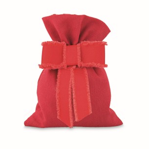 Bomboniera Sacchetto in tessuto con Fiocchetto  Rosso 10xh14 cm 12pz art 28574