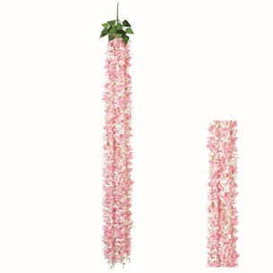 5 fili Ortensia finta colore Rosa per decorazione Wedding matrimonio da appendere 190 cm art 28755