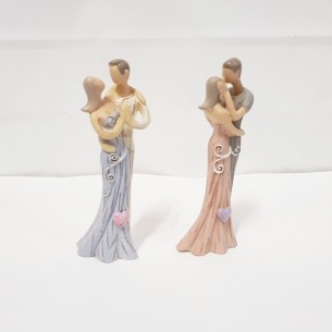 Bomboniera regalo Coppia innamorati resina wedding h 14 cm set 2 pz art 049904