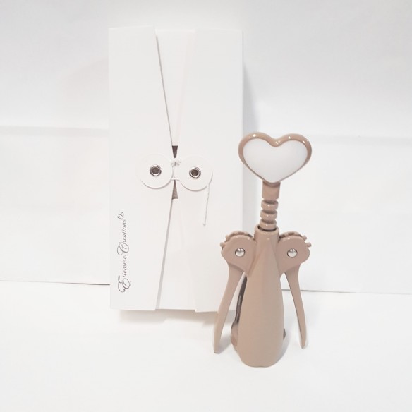 Bomboniera Matrimonio Cavatappi in metallo Marrone con scatola h 16 cm Art 12375