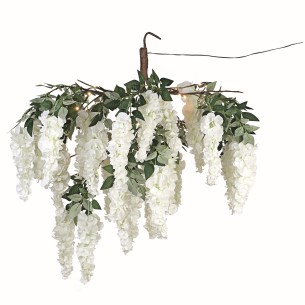 Lampadario Glicine Bianco con 54 Led idea decorazione Wedding matrimonio da appendere D 90 cm art 28729